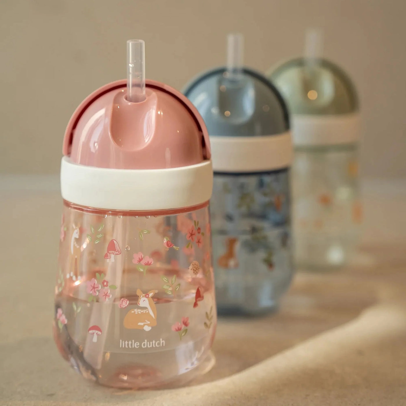 Vaso con Pajita Mio 300ml Fairy Garden - Little Dutch