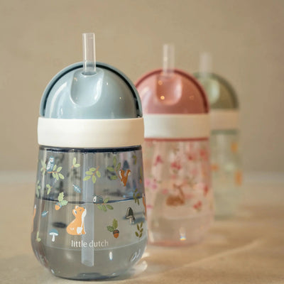 Vaso con Pajita Mio 300ml Forest Friends - Little Dutch