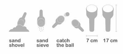 SiBi: Set 2 palas con tamiz ergonómicas y pelota (Varios colores) - BiBio