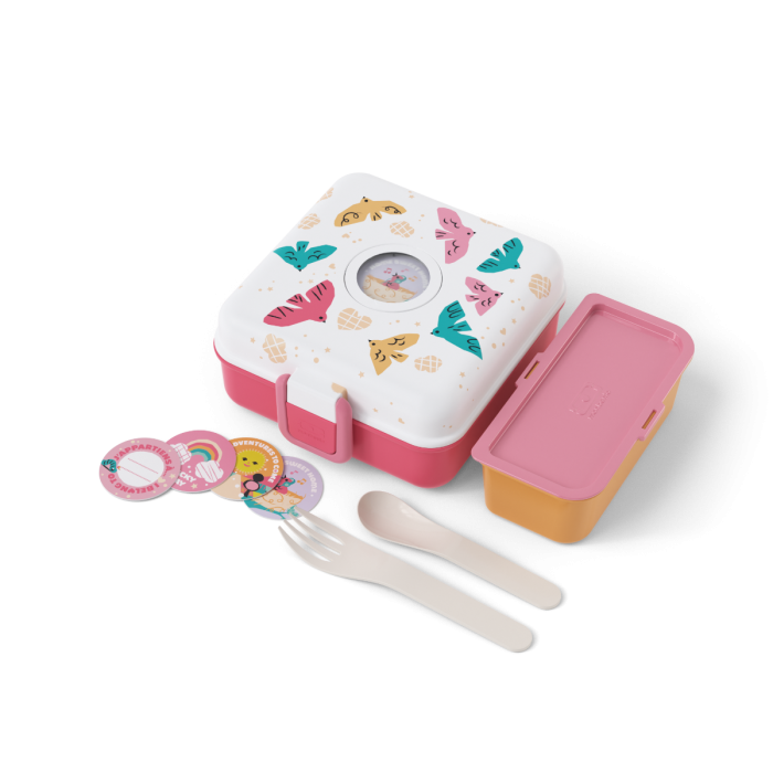 Fiambrera sandwich rosa Birds - Monbento Kids