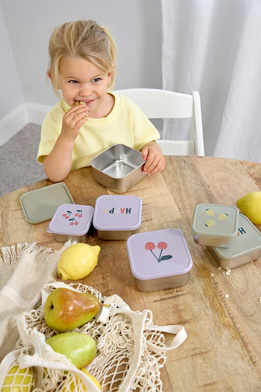3 Cajitas Almuerzo Acero Inoxidable Lemon - LÄSSIG