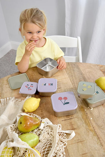 3 Cajitas Almuerzo Acero Inoxidable Lemon - LÄSSIG