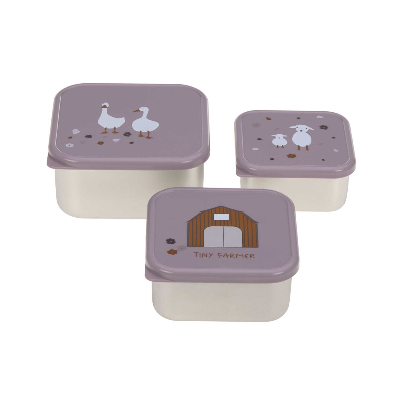 3 Cajitas Almuerzo Acero Inoxidable Lilac - LÄSSIG