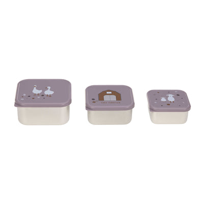 3 Cajitas Almuerzo Acero Inoxidable Lilac - LÄSSIG