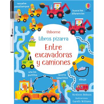 Entre excavadoras y camiones - Libros pizarra