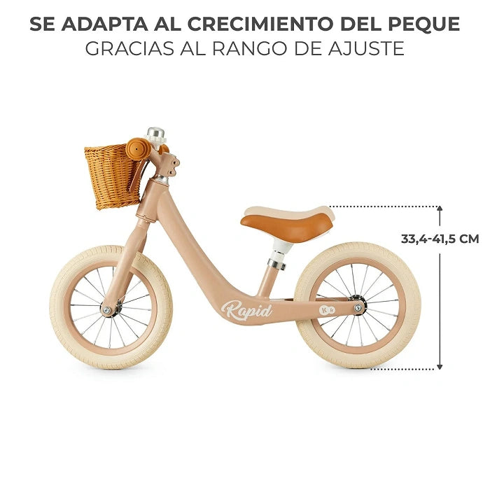 Kinderkraft Rapid - Bicicleta de equilibrio sin pedales - Rosa pastel