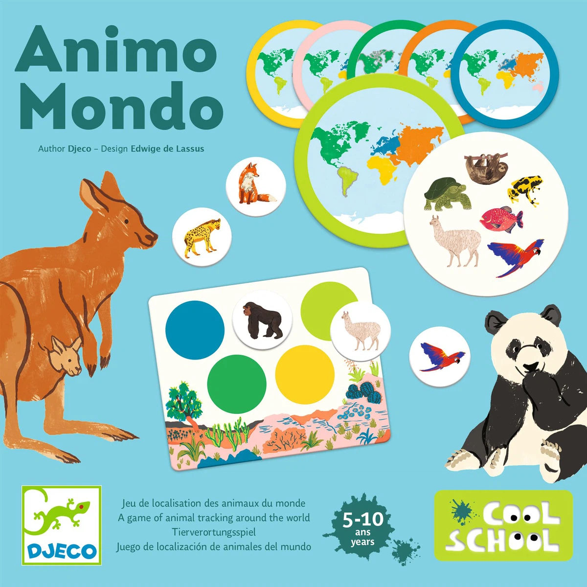 Djeco - Juego Cool School Animo Mondo - juego de asociación