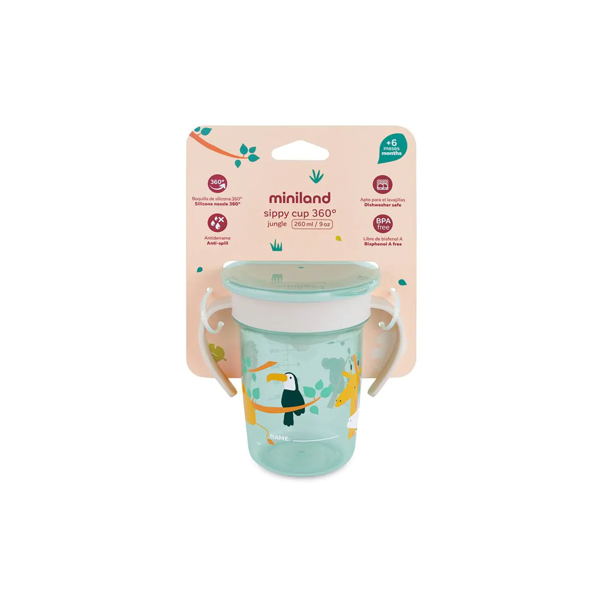 Vaso de aprendizaje 360 Jungle 270ml - Miniland