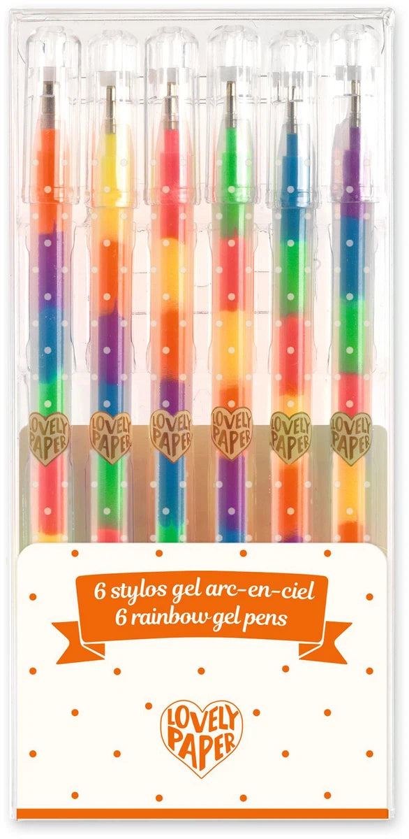 Estuche 6 bolígrafos gel arco iris - Djeco
