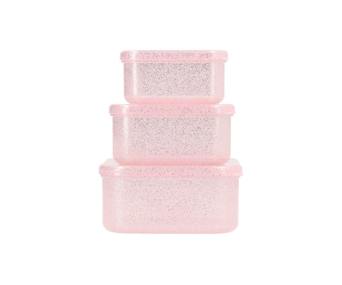 3 Cajas Almuerzo: Glitter Pink - Monnëka