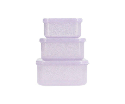 3 Cajas Almuerzo: Glitter Lilac - Monnëka