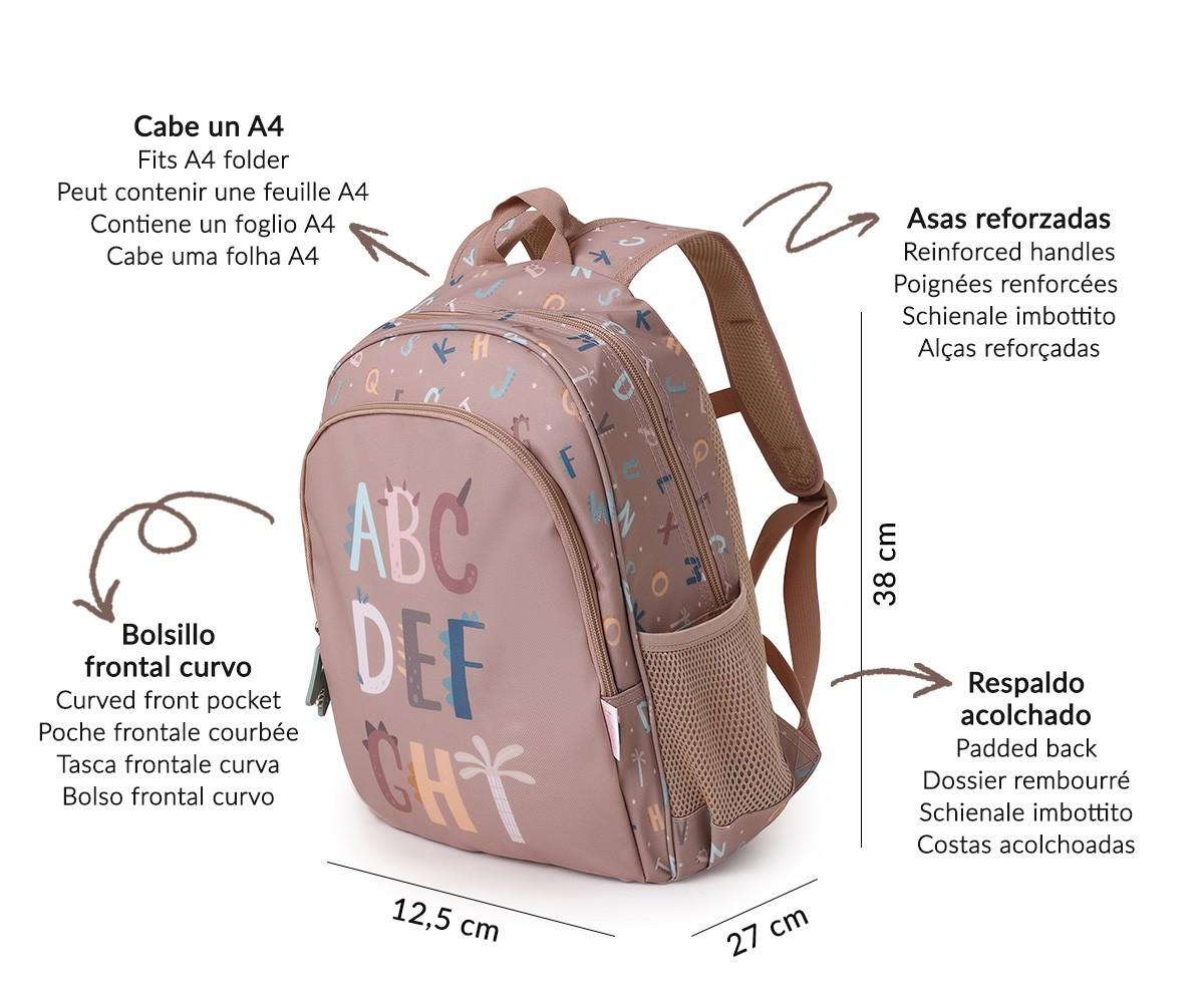 Mochila Mediana Funny Letters + Llavero Personalizable - Tutete