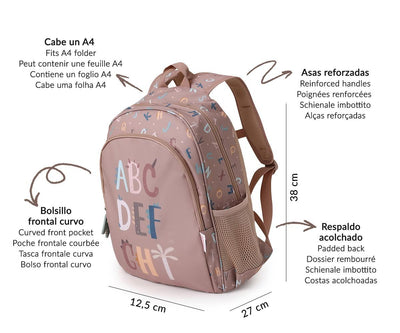 Mochila Mediana Funny Letters + Llavero Personalizable - Tutete