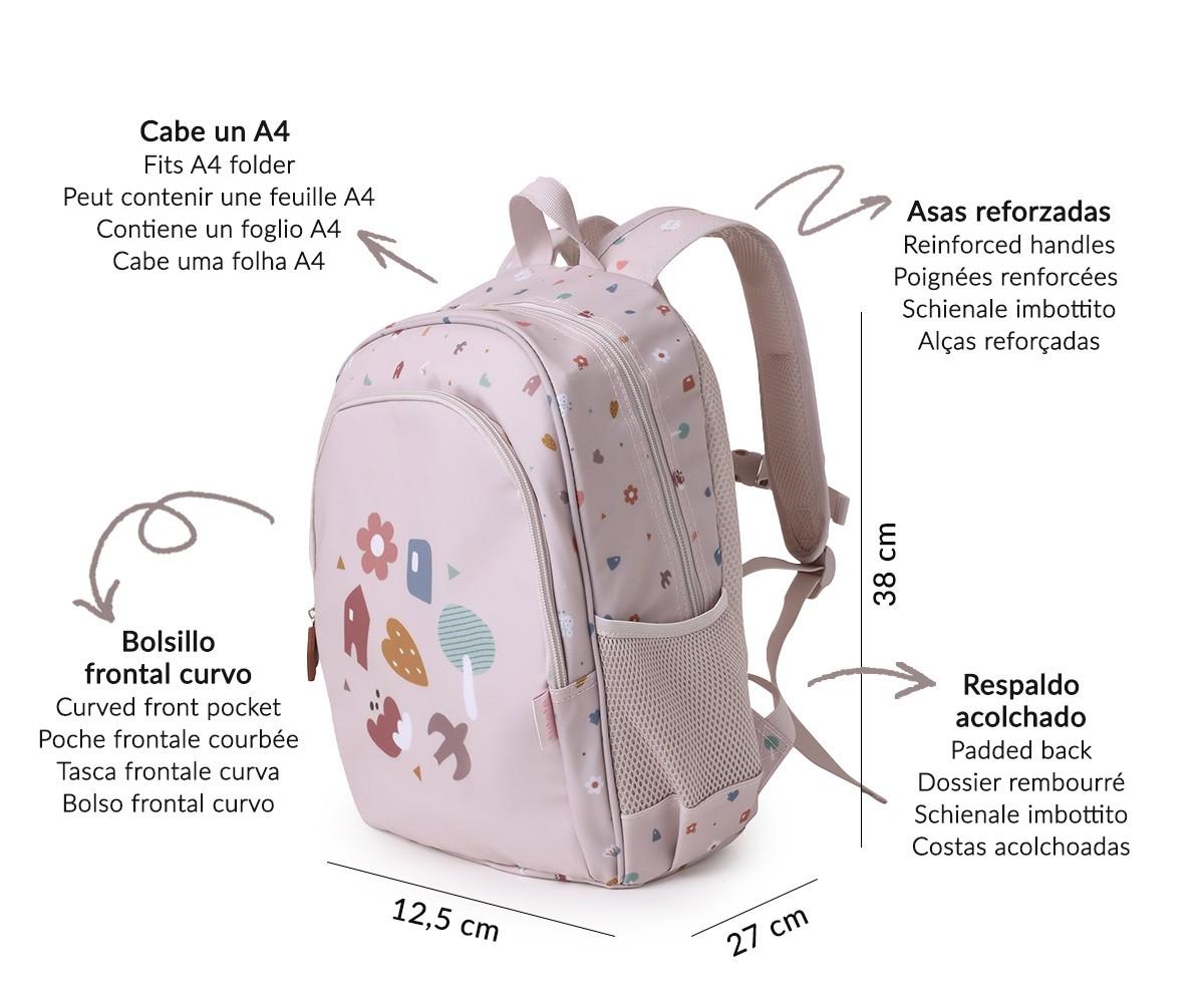 Mochila Mediana Geometric Nature + Llavero Personalizable - Tutete