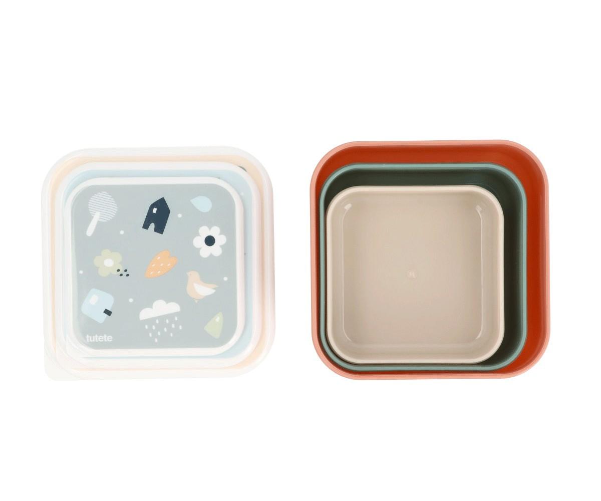 3 Cajas Almuerzo Geometric Nature - Tutete