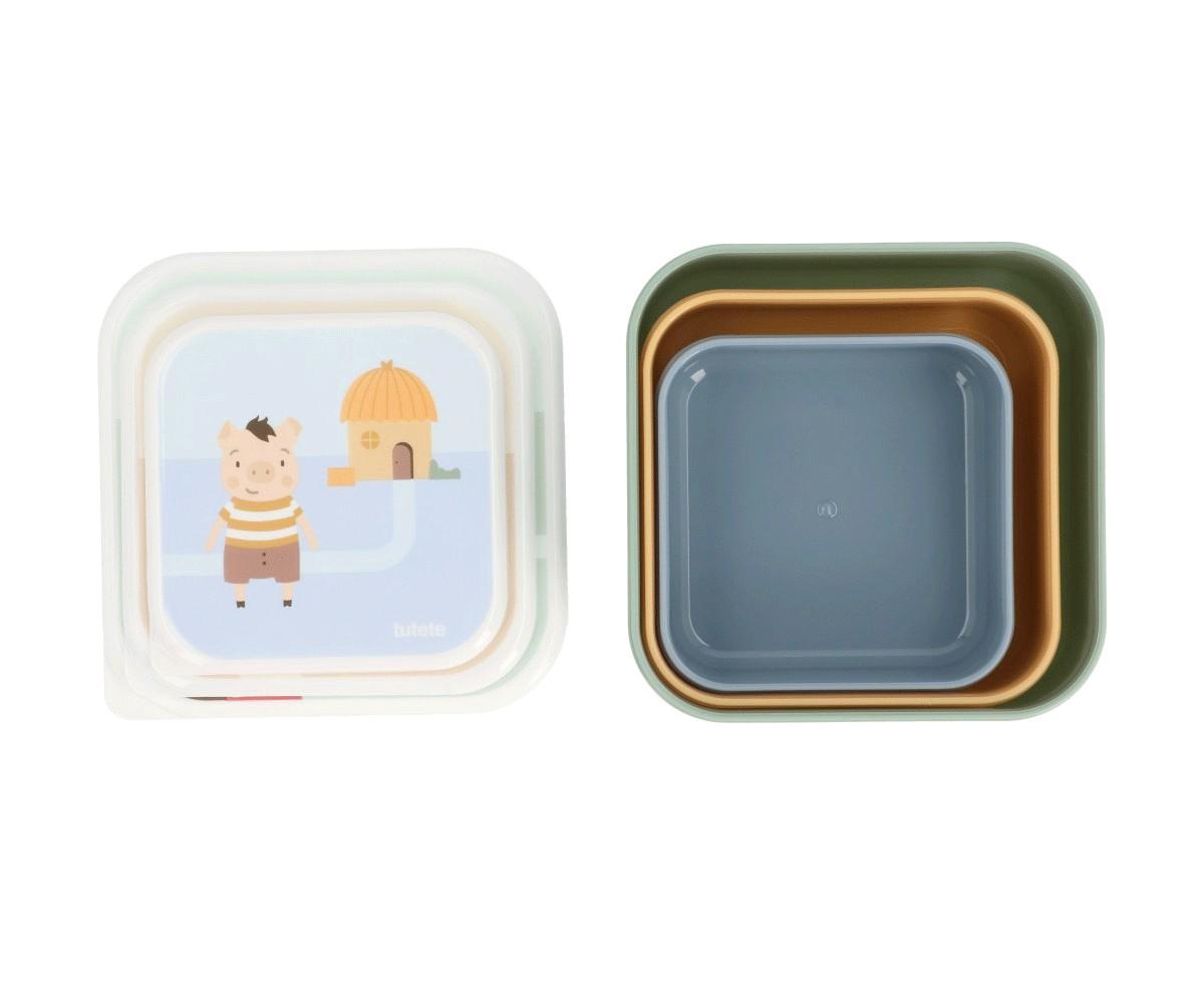 3 Cajas Almuerzo The Three Little Pigs - Tutete