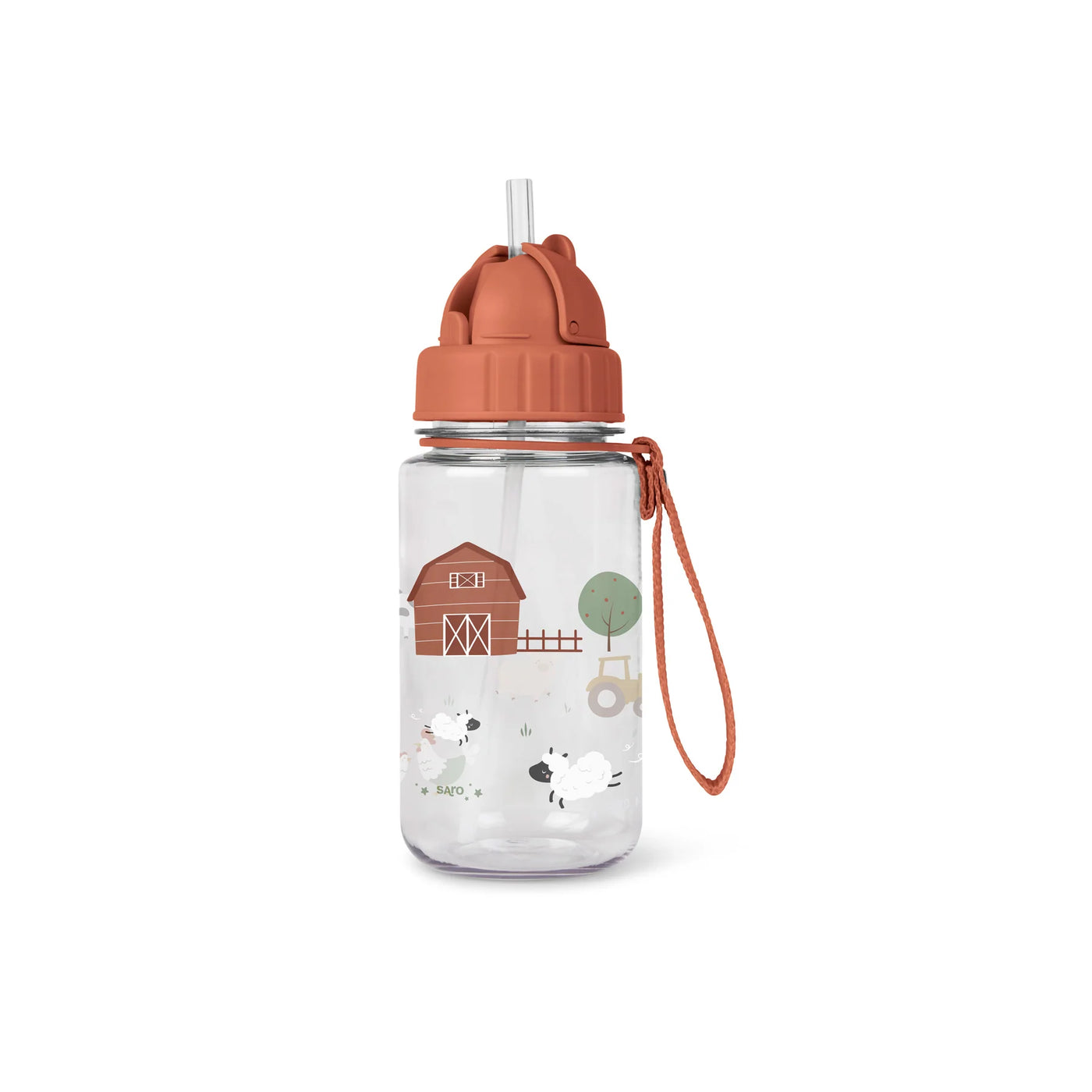 Botella con Pajita y Colgador Funny Farm 450ml - Saro
