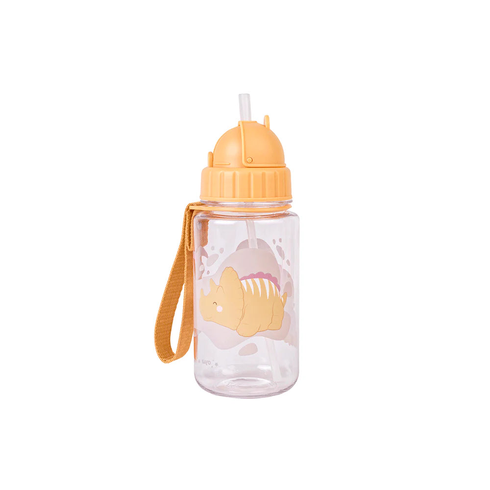 Botella con Pajita y Colgador Happy Dinos 450ml - Saro