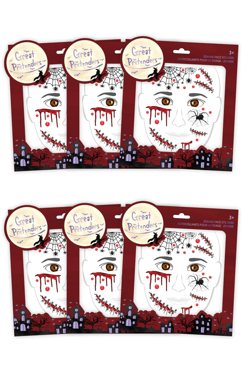 Pegatinas de cara de zombie - Great Pretenders