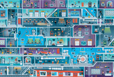 Libro y puzzle: Laberintos de espías - Usborne