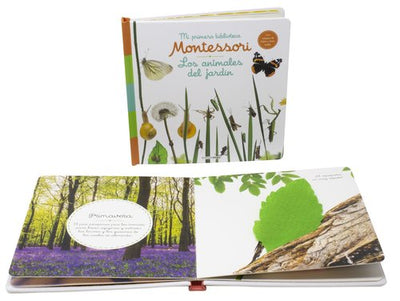 Mi primera biblioteca Montessori: Los animales del jardín (Con solapas de tela y fotos reales)