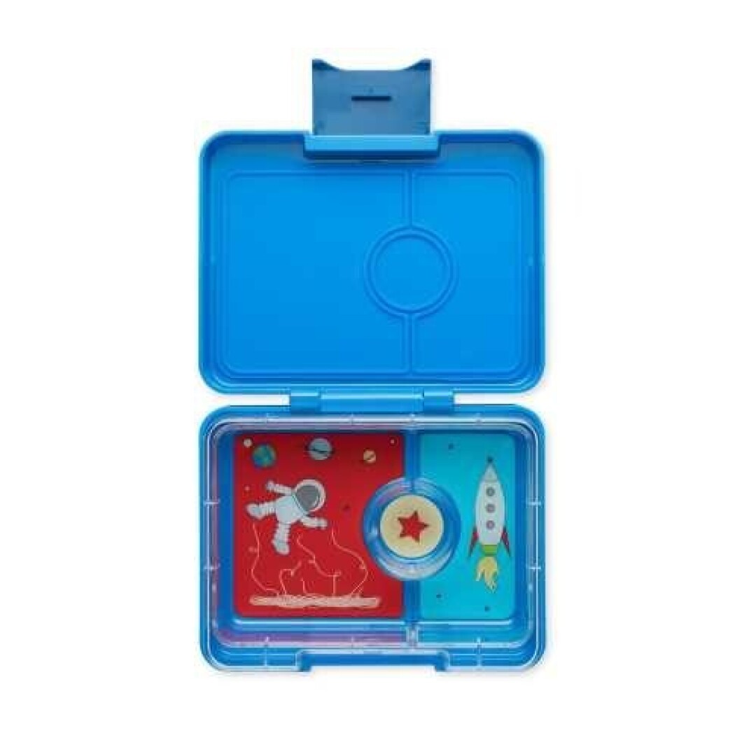 Fiambrera Yumbox Snack 3 compartimentos: SURF BLUE + COHETES