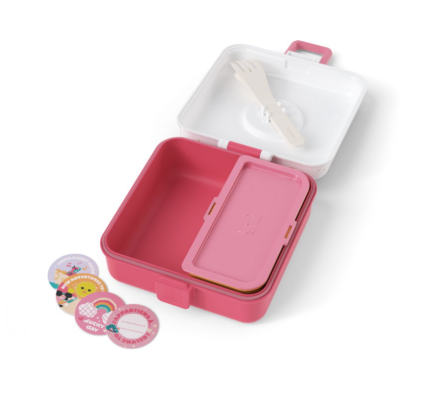 Fiambrera sandwich rosa Birds - Monbento Kids