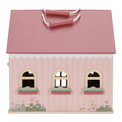 Casa de Muñecas Madera Portatil Rosa con Muebles Incluidos  - Little Dutch