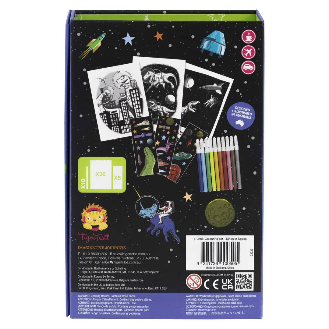 Colouring Set: Dinosaurios en el espacio - Tiger Tribe