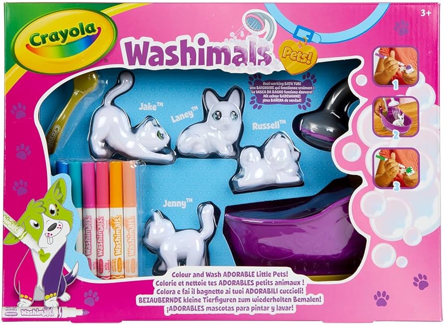 Washimals Pets Bañera y 4 Mascotas - Crayola