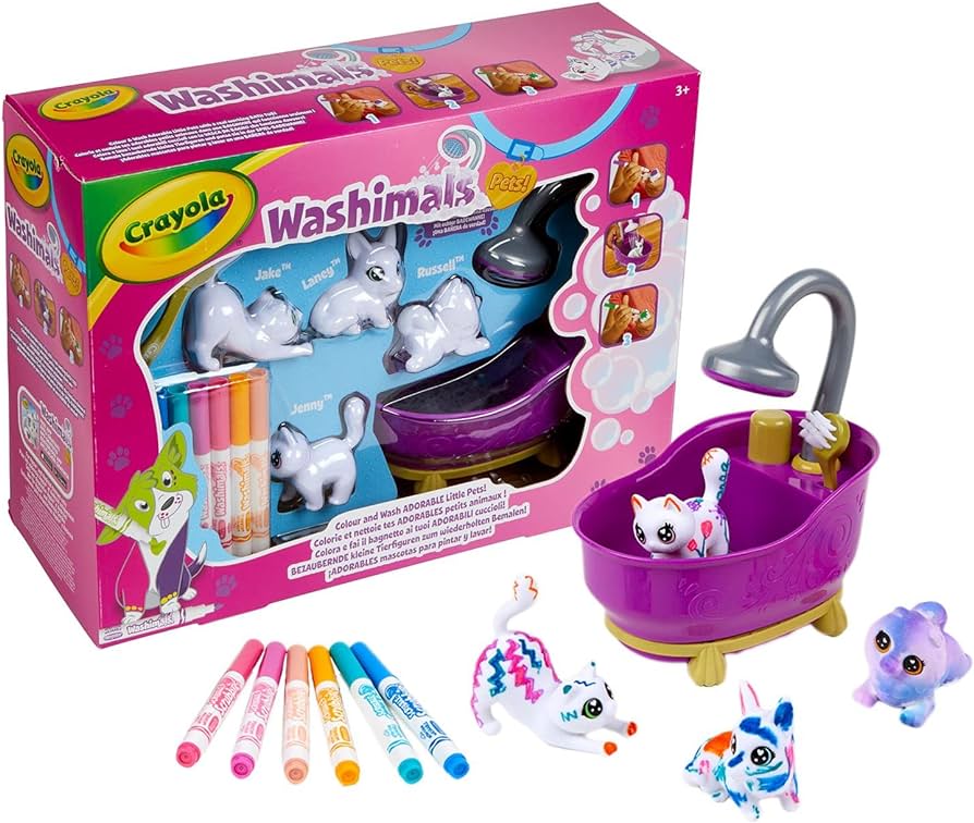 Washimals Pets Bañera y 4 Mascotas - Crayola