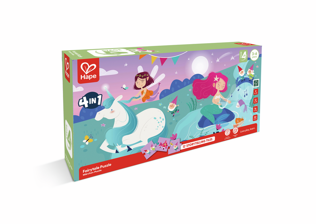 Puzzle 4 en 1: Cuento de Hadas - Hape
