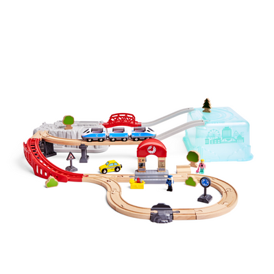 Juego de Bloques de Construcción de Tren de Ciudad- Hape