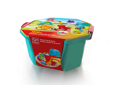 Equipo de tren de dinosaurios con cubo - Hape