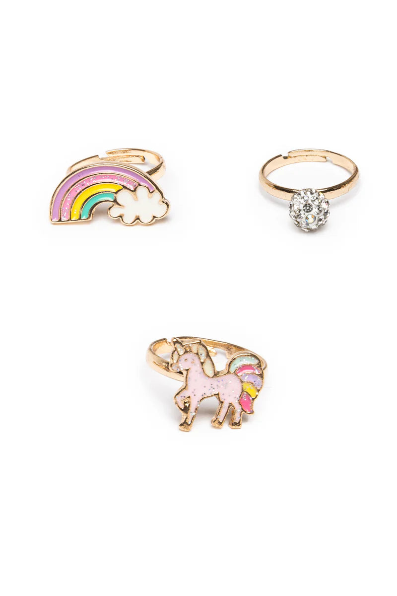 Conjunto de Anillos: Unicornio y Arcoíris - Great Pretenders