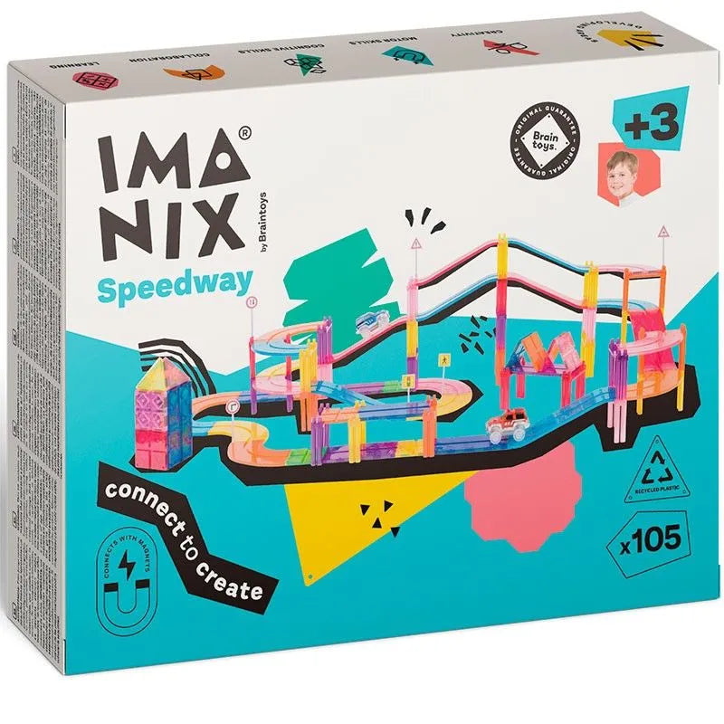 Imanix PISTA DE CARRERAS 105 piezas - Braintoys