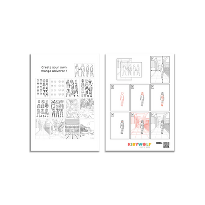 Kidydraw Tabla de Dibujo Azul: Manga - Kidywolf