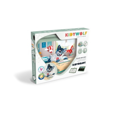 Kidydraw Tabla de Dibujo Verde: Letras y números - Kidywolf