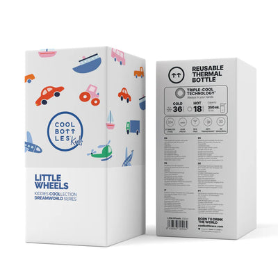 Botella Kiddie: Little Wheels 350ml - Cool Bottles