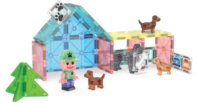 MAGNA-TILES Puppy Park - Set 27 Piezas con 4 Mascotas