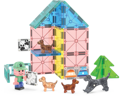 MAGNA-TILES Puppy Park - Set 27 Piezas con 4 Mascotas