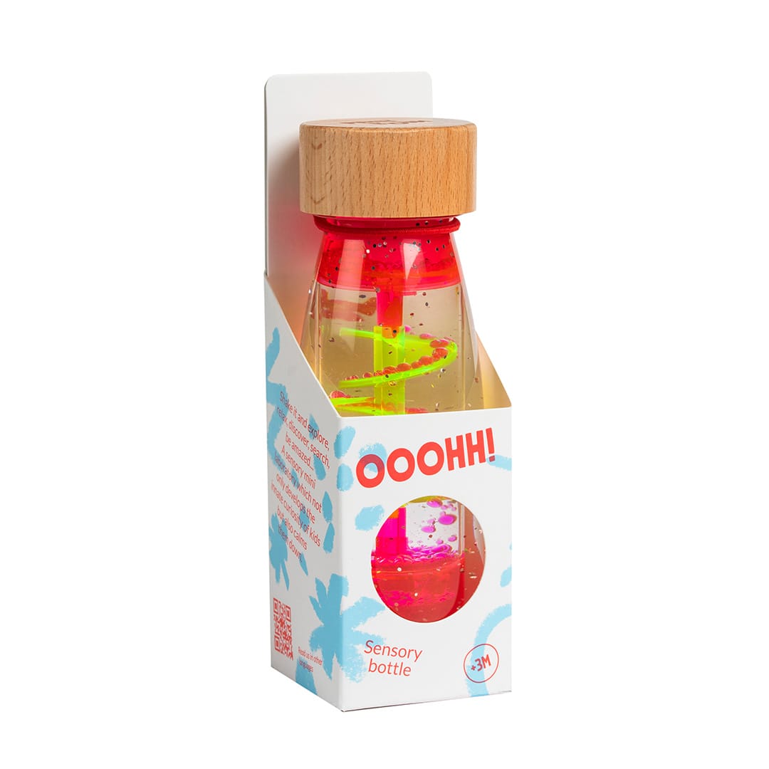 Botella Sensorial Movimiento: Espiral Rosa