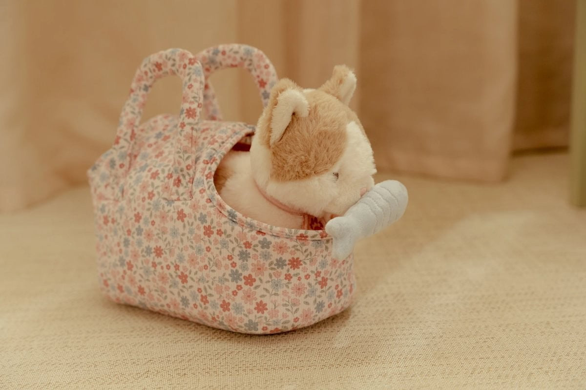 Gatito Peluche Marley con Bolsa Floral - Little Dutchk