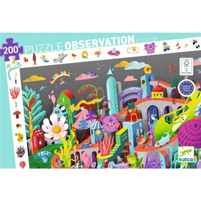 Puzzle Observación: Crazy Town - 200 pzs. - Djeco