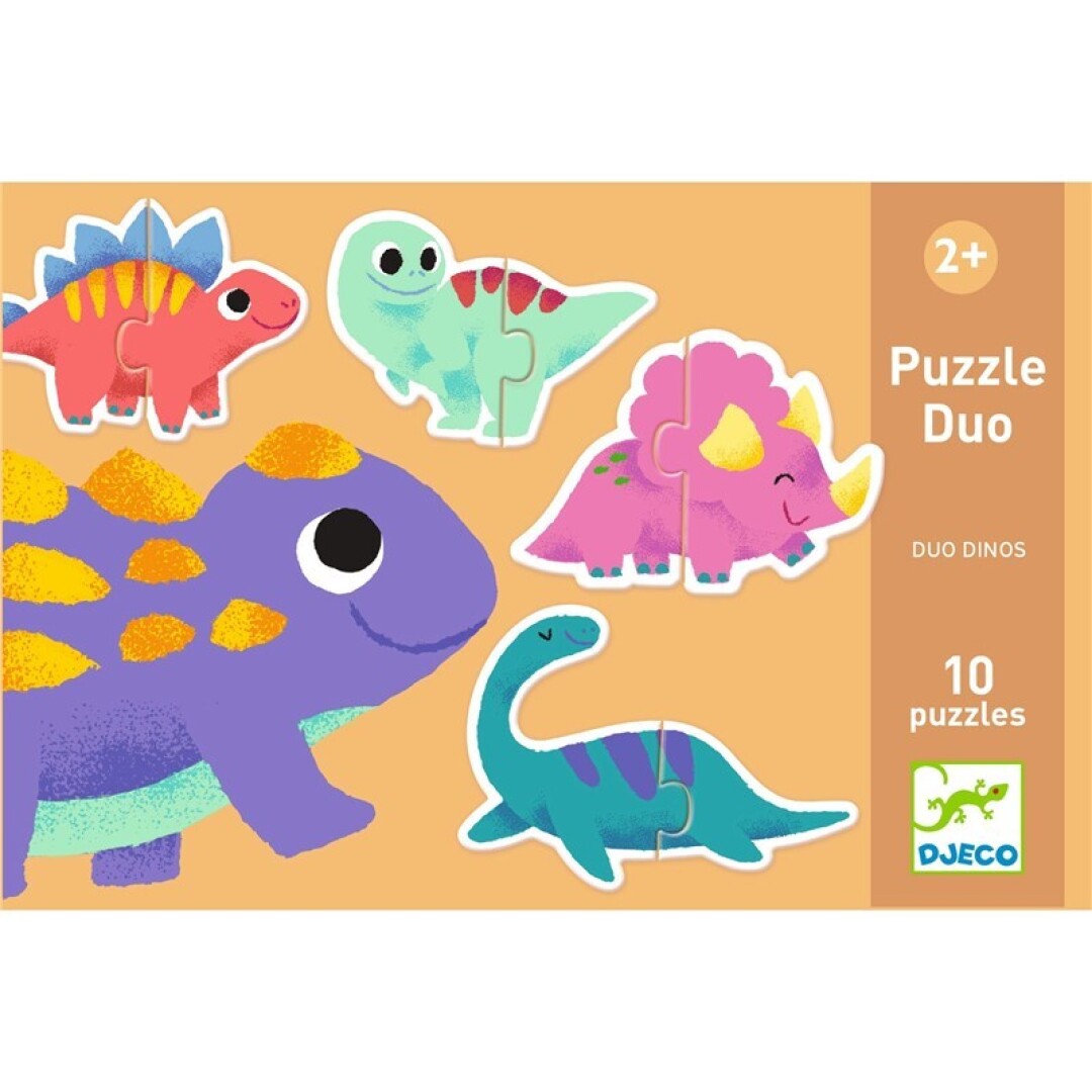 Puzzle Dúo: Dinos - 20 pzs - Djeco