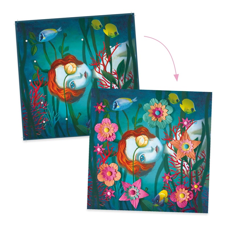 Papel creativo "Rock`n Rosas" Cuadros en 3D - Djeco