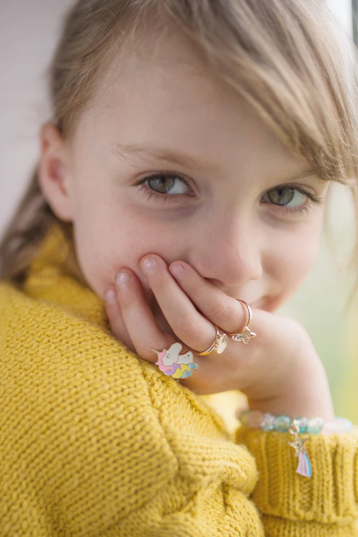 Set 3 Anillos Boutique Mariposa y Unicornio  - Great Pretenders