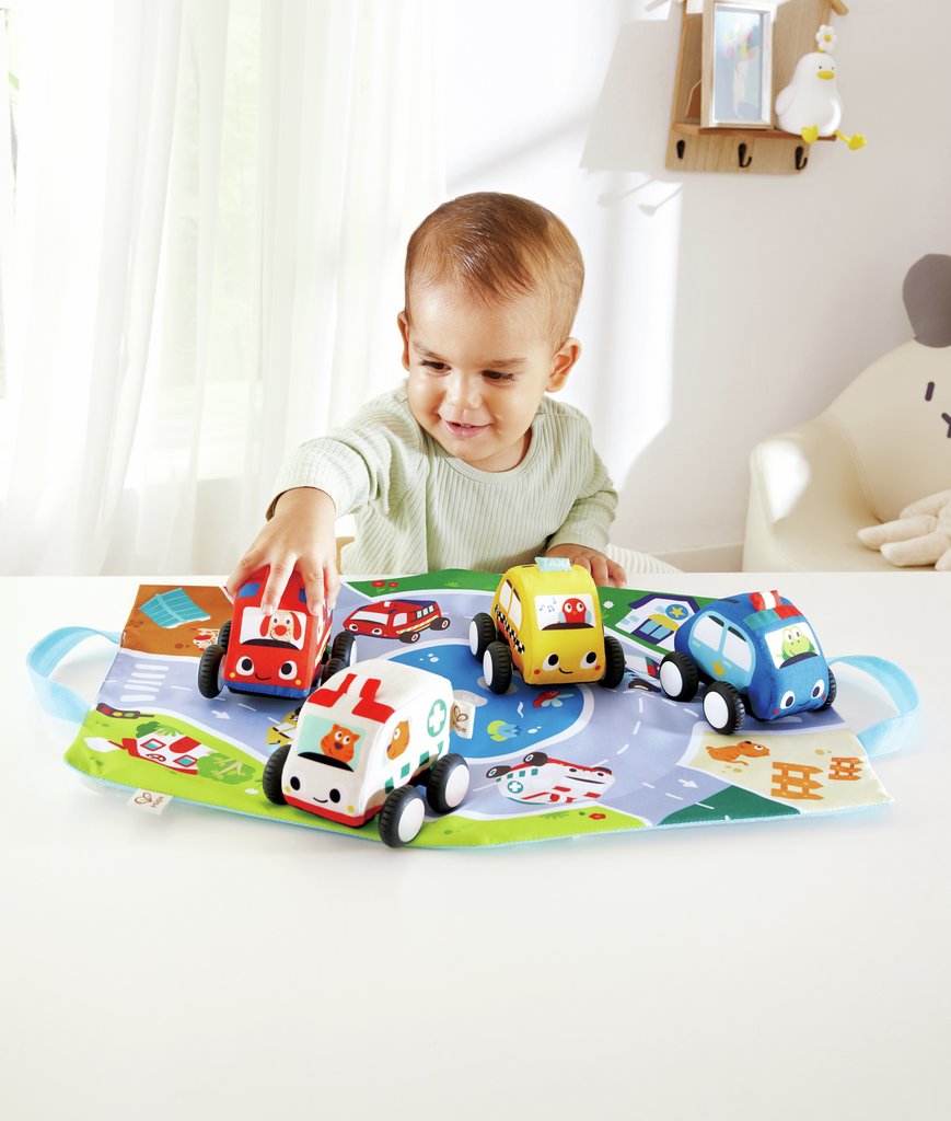 Set Coches de Peluche con Retroceso Hape