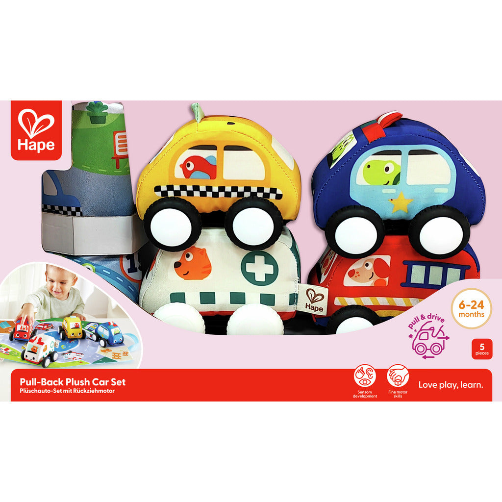 Set Coches de Peluche con Retroceso Hape