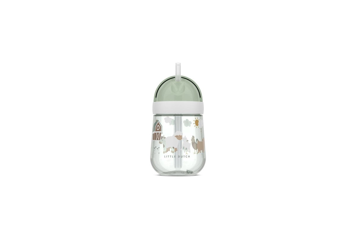 Vaso con Pajita Mio 300ml Little Farm - Little Dutch
